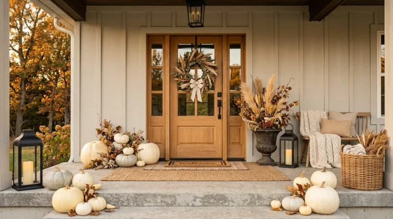 Neutral Fall Porch Decor Ideas