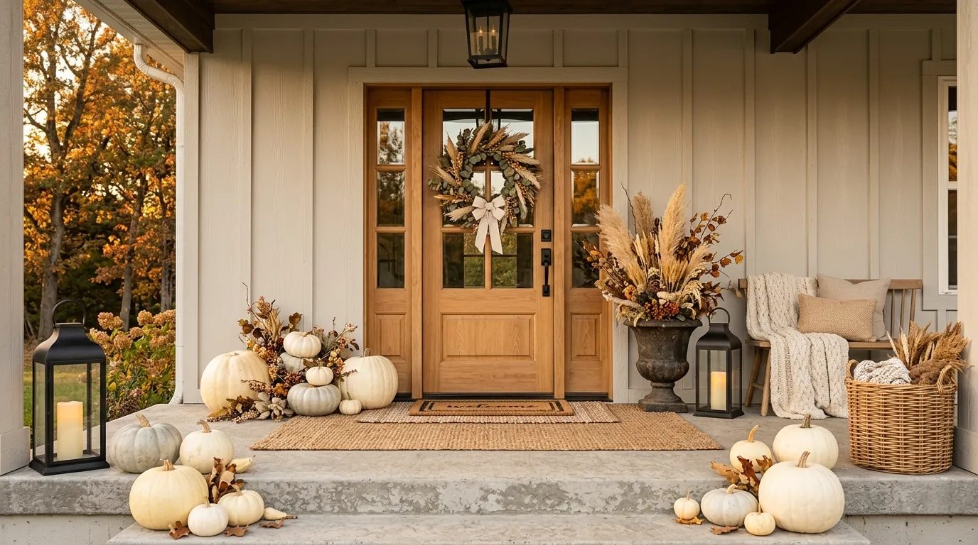 Neutral Fall Porch Decor Ideas